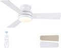 42 Inch Ceiling Fans with Lights and Remote - Low Profile Flush Mount