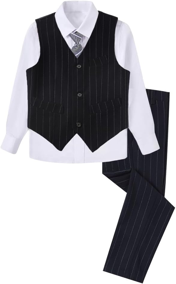 Boys 4 Pieces Slim Fit Suits Set for Formal Dresswear
