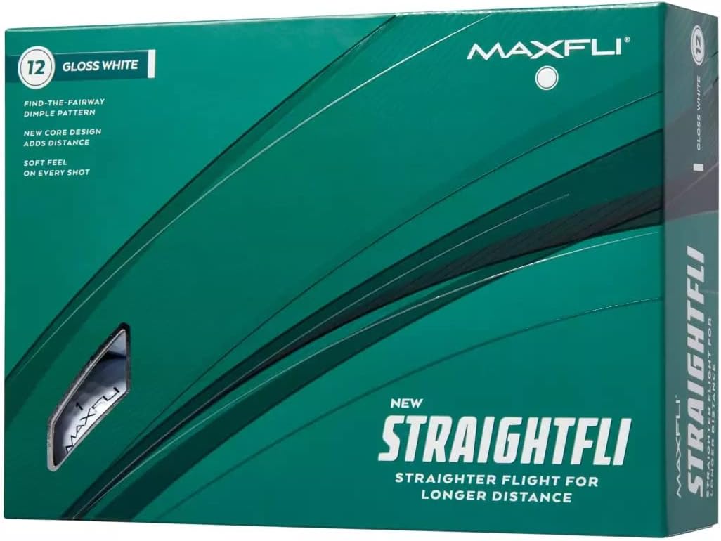Maxfli 2023 Straightfli White Golf Balls- 12 Pack | Ultimate Accuracy!