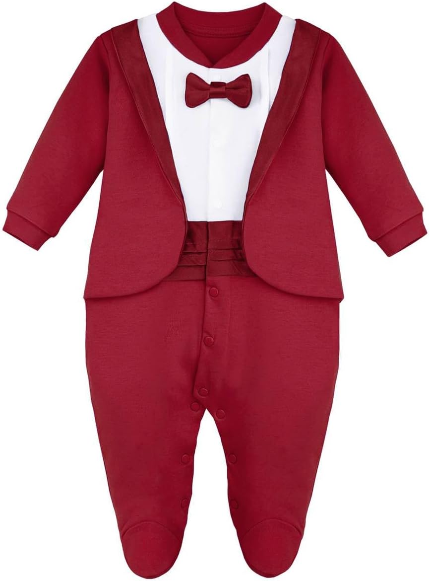 Stylish Baby Boy Tuxedo Footie for Special Occasions