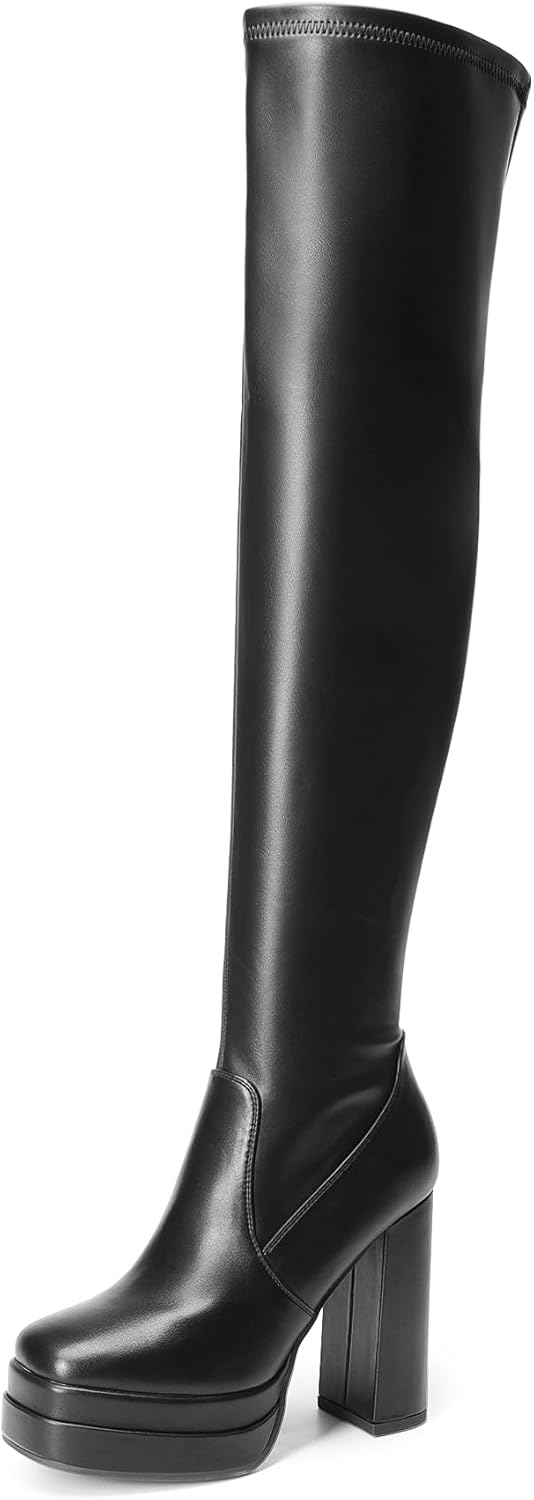DREAM PAIRS Women's Platform Over The Knee Thigh High Boots