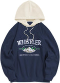Men's Hooded Sweatshirt Letter Mountain Embroidery - Cozy Fleece
