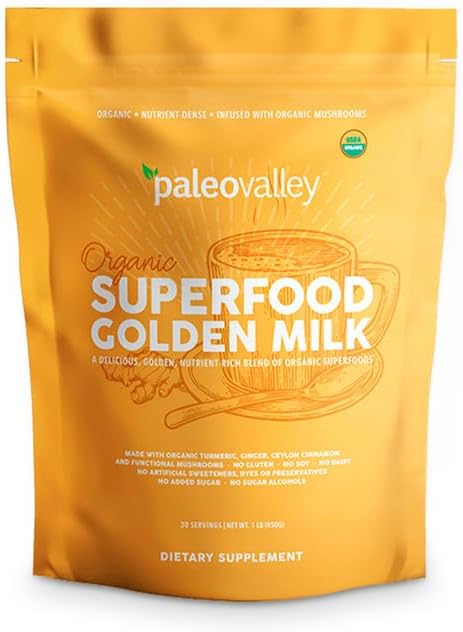 Paleovalley Organic Superfood Golden Milk for Immune Support