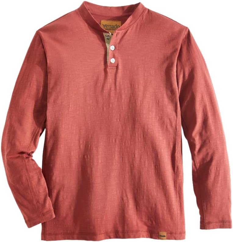 Venado Henley Long Sleeve Shirts for Men - Comfortable Fit