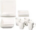 10 Strawberry Street Nova Square 16 pc Dinnerware Set Cream White