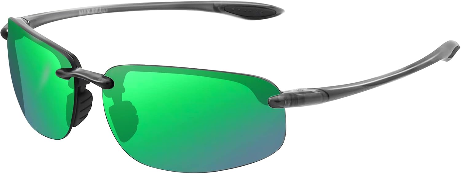 JULI Sports Sunglasses for Men Women Tr90 Rimless Frame MJ8001