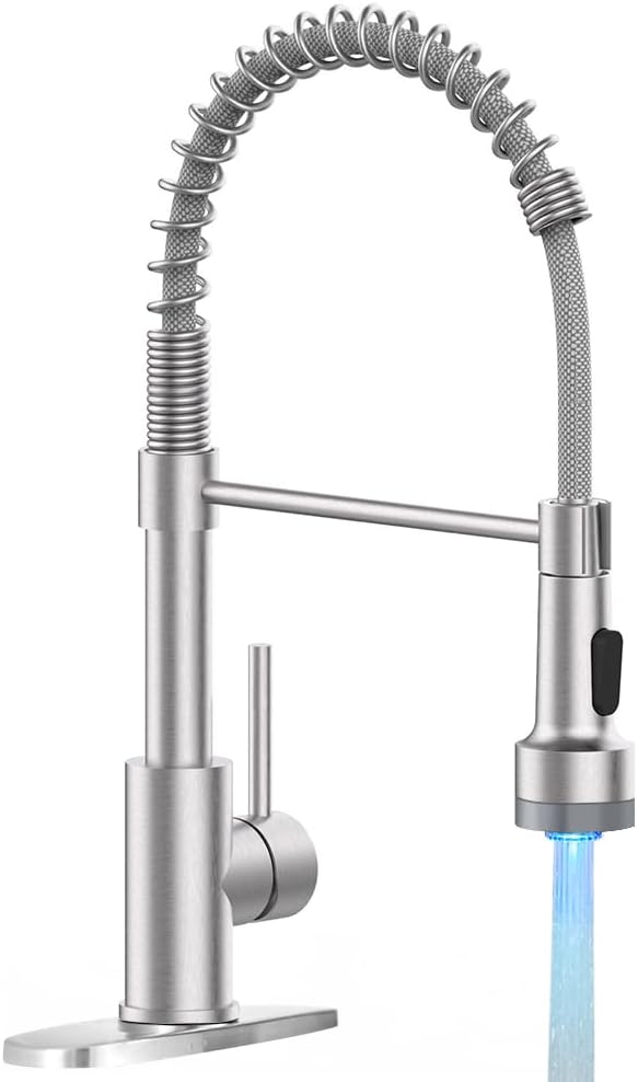 OWOFAN Kitchen Faucet with LED Sprayer for Modern Kitchens