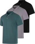 Men's Cotton Jersey Polo 3 Pack - Quick Dry Casual Polos