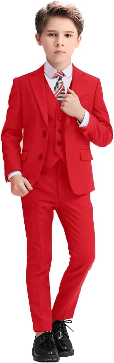 Boys Suits 5 Piece Slim Fit Suit for Kids Formal Events