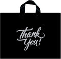Glossy Black Thank You Bags 60-Pack - Large 20in x 15in Merchandise