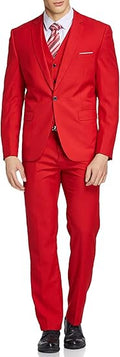 MY'S Men's 3 Piece Slim Fit Suit - One Button Jacket, Vest & Pants Set