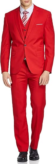 MY'S Men's 3 Piece Slim Fit Suit Set with Blazer, Vest, Pants