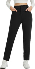 baleaf Womens Fleece Lined Pants Stretch Travel - Petite Ankle Length