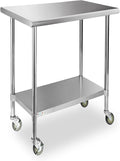 STABLEINK Stainless Steel Work Table 24 x 30 in - Commercial Prep