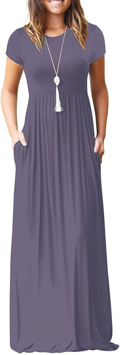 EUOVMY Women's Casual Maxi Dress with Pockets for All Occasions