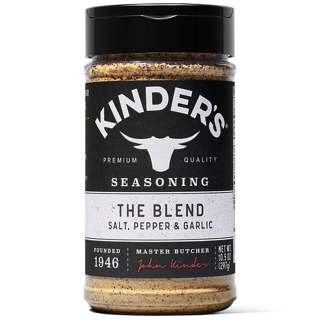 Kinders The Blend Seasoning Salt, Pepper and Garlic, 10.5 oz. Dual Opening Bottle