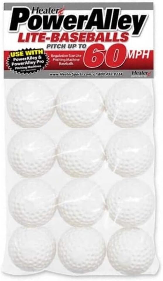 Power Alley 60 MPH Lite Baseballs for Training and Practice