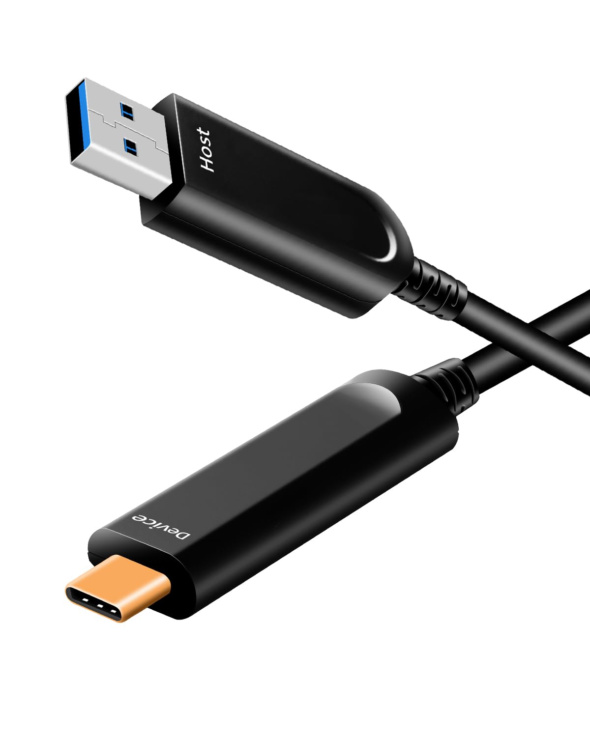 Fiber Optic USB A to C Cable by DWLCWY 50ft 10Gbps
