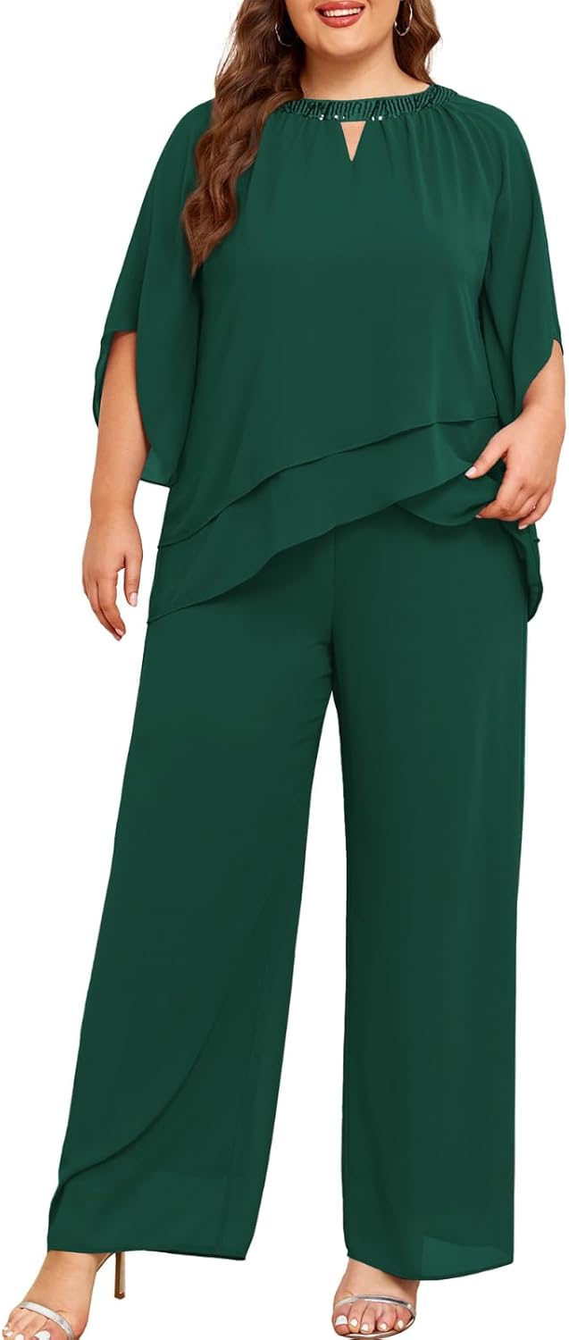 Plus Size Mother of Bride Pant Suits for Formal Occasions