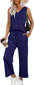 Women Two Piece V Neck Lounge Set - Comfortable Summer Fit