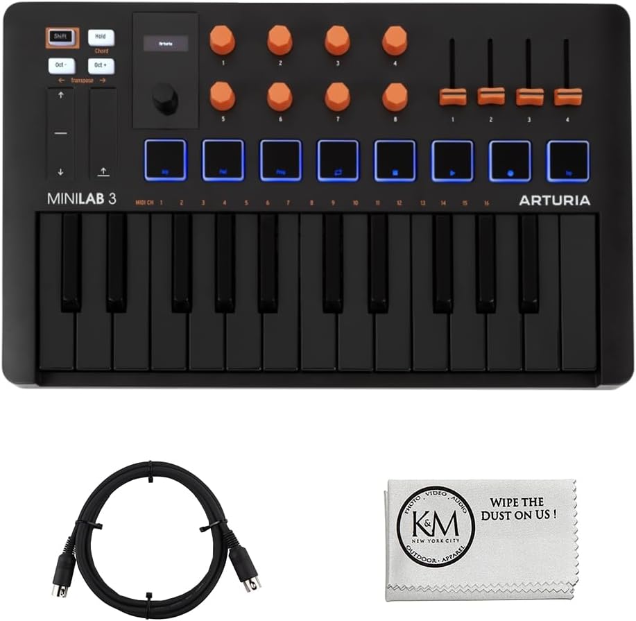 Arturia MiniLab 3 Compact MIDI Keyboard and Pad Controller Bundle