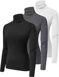 HOPLYNN Turtleneck Tops 3-Pack Women Long Sleeve - Lightweight Warm