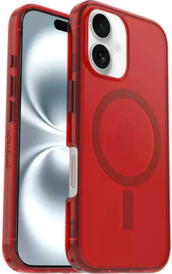 OtterBox iPhone 16 Symmetry Clear Case - Stylish Cherry Tomato
