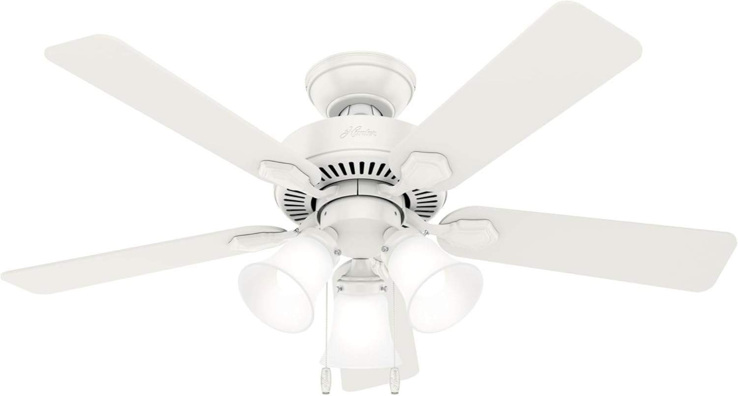 Hunter 44 inch Indoor Ceiling Fan with LED Lights for Comfort