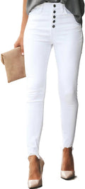 Allimy High Rise Skinny Stretch Ripped Jeans - Flattering Fit Women's