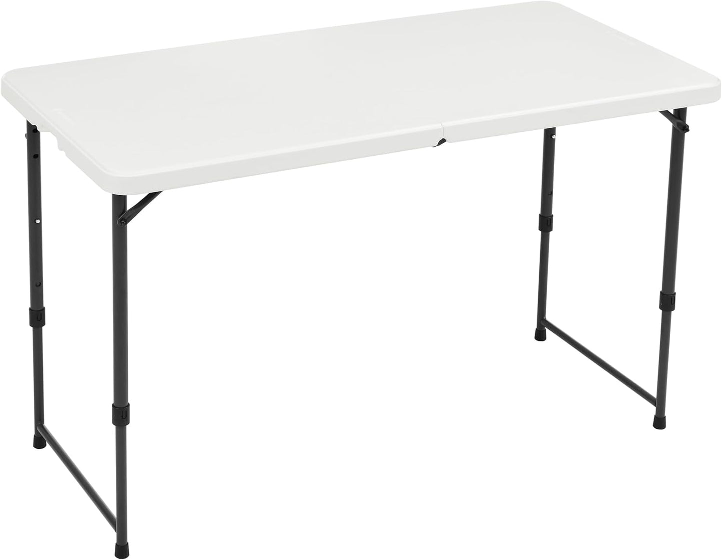 4 Foot Rectangular Folding Dining Table with Adjustable Height
