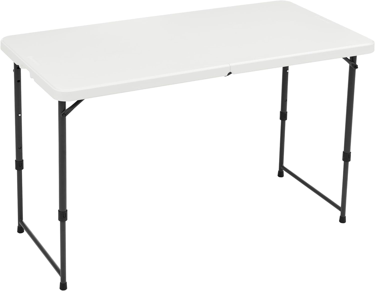 4 Foot Rectangular Folding Dining Table with Adjustable Height