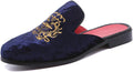 Men's Leather Scuff Slippers Velvet Slip On Loafers - Comfortable