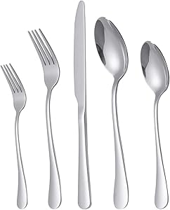 40-Piece Silverware Set with Steak Knives for 8 - Durable Cutlery