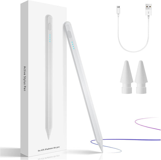 Ultimate Fast-Charging Stylus for iPad 10th Gen & Beyond! Palm Rejection, Tilt Sensitivity, White