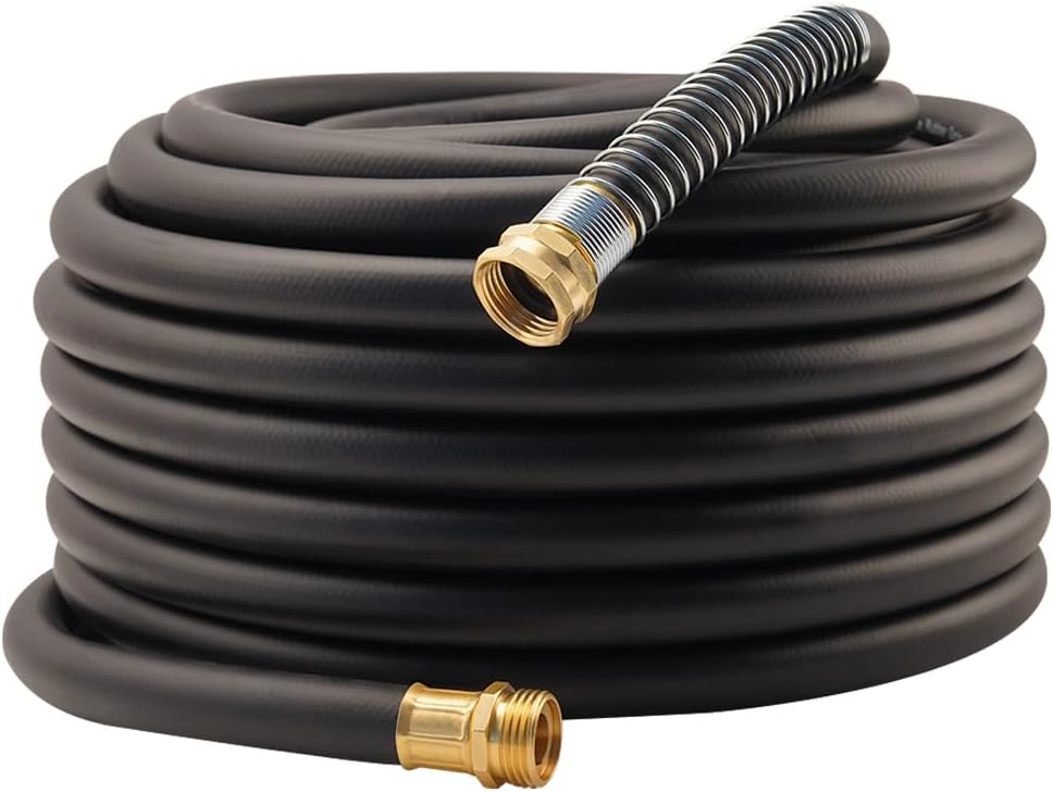 WiseFlow 90FT Heavy Duty Rubber Garden Hose with 1000PSI Burst