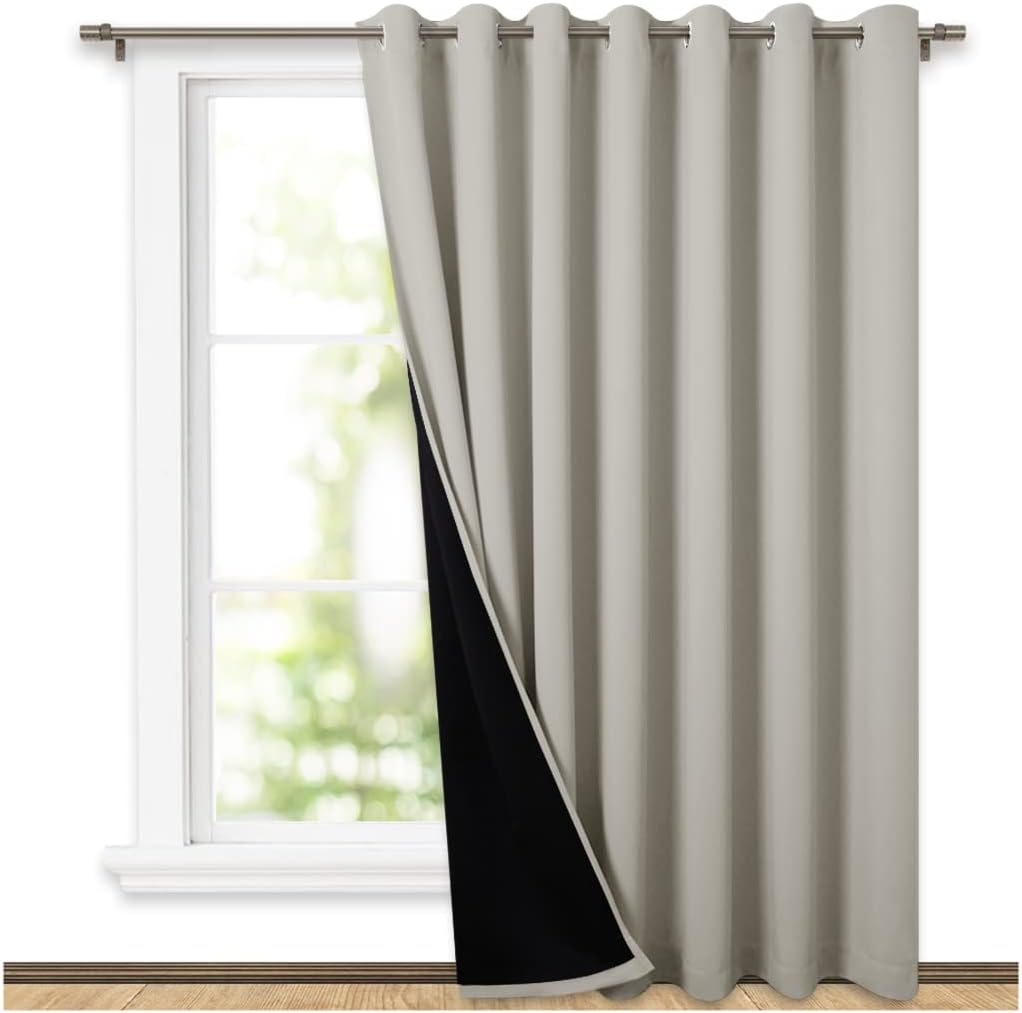 NICETOWN Natural Full Shading Wall Curtains for Patio Door