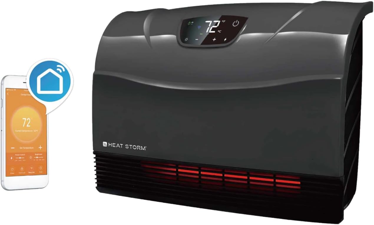 Stay Cozy Anywhere - 1500W Infrared Space Heater Wall Mount WIFI