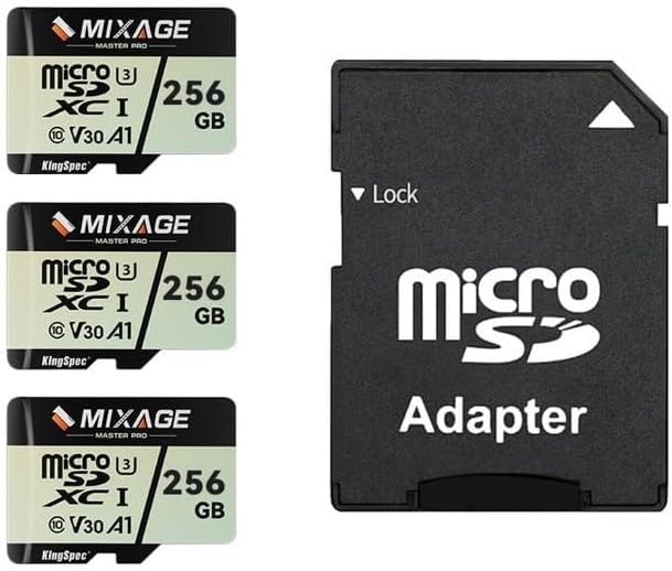 MIXAGE 256GB MicroSDXC Memory Card for 4K UHD Devices