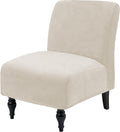 Velvet Armless Accent Chair Covers Luxury Thick Velvet Slipcover