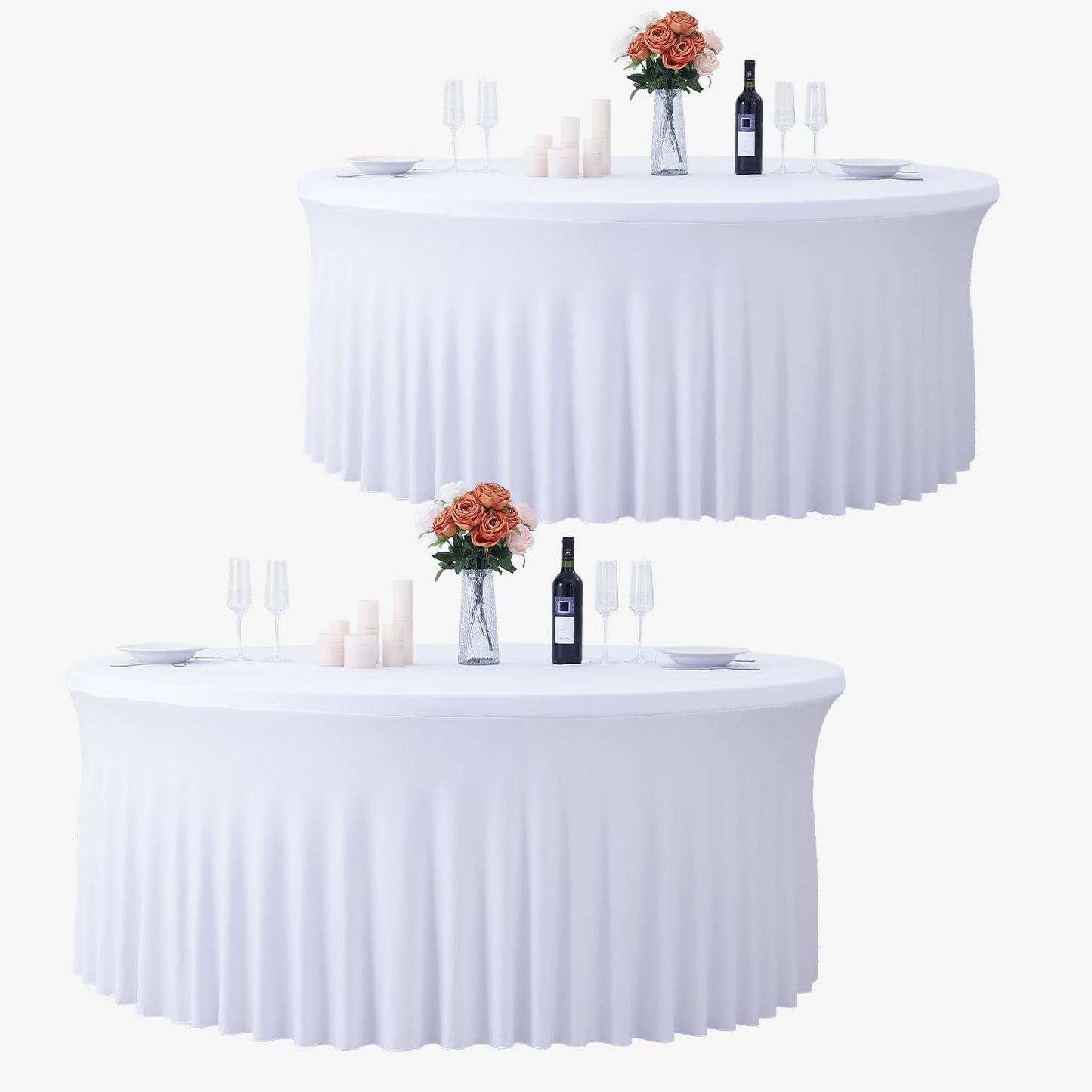 120 Inch Round Tablecloth Set for 5FT Round Tables - 2 Pack