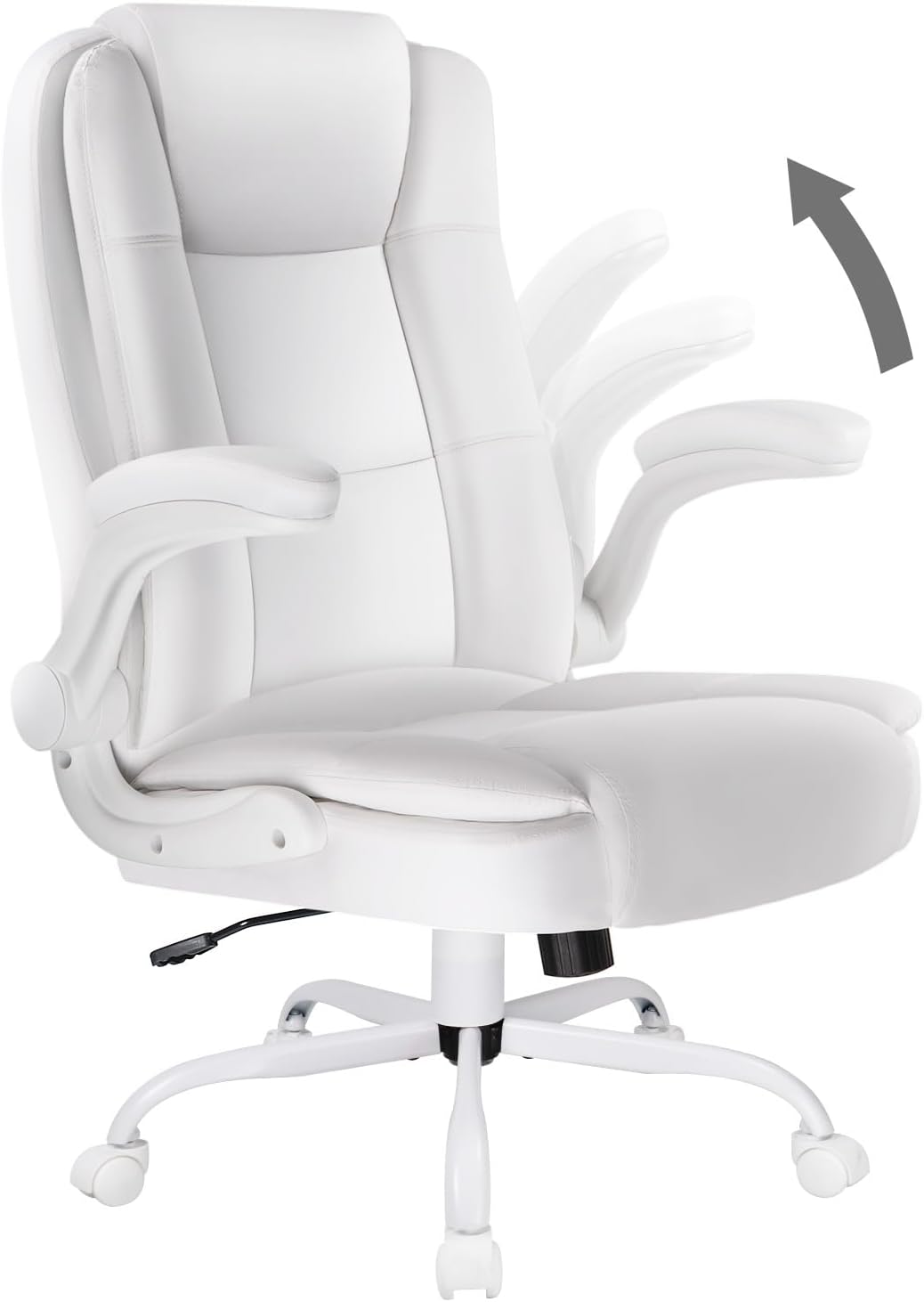 VENDORZ Ergonomic White Leather Executive Chair