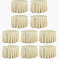 108 in Round Tablecloth Beige - Floor Length, Wrinkle Resistant