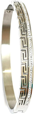 Designer Greek Key Bracelet Meander 18k Rose Gold Vermeil - Elegant