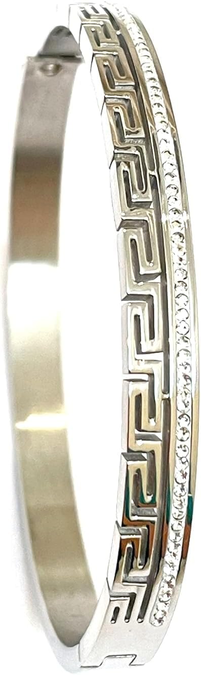 Designer Greek Key Meander Bracelet for Women - 18k Gold Vermeil