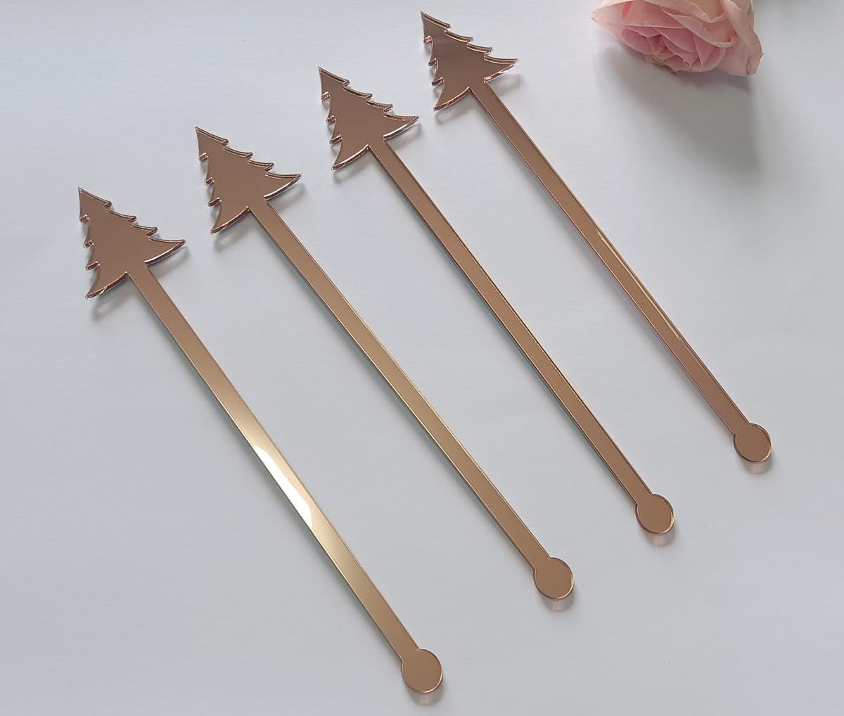 Rose Gold Pine Tree Stir Sticks - Holiday Party Essential!