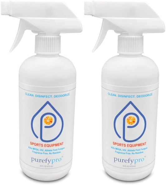 PUREFY Sports Disinfectant Spray Duo: Kills 99.9999% of Germs & Fungi! Ideal for Gear & Mats