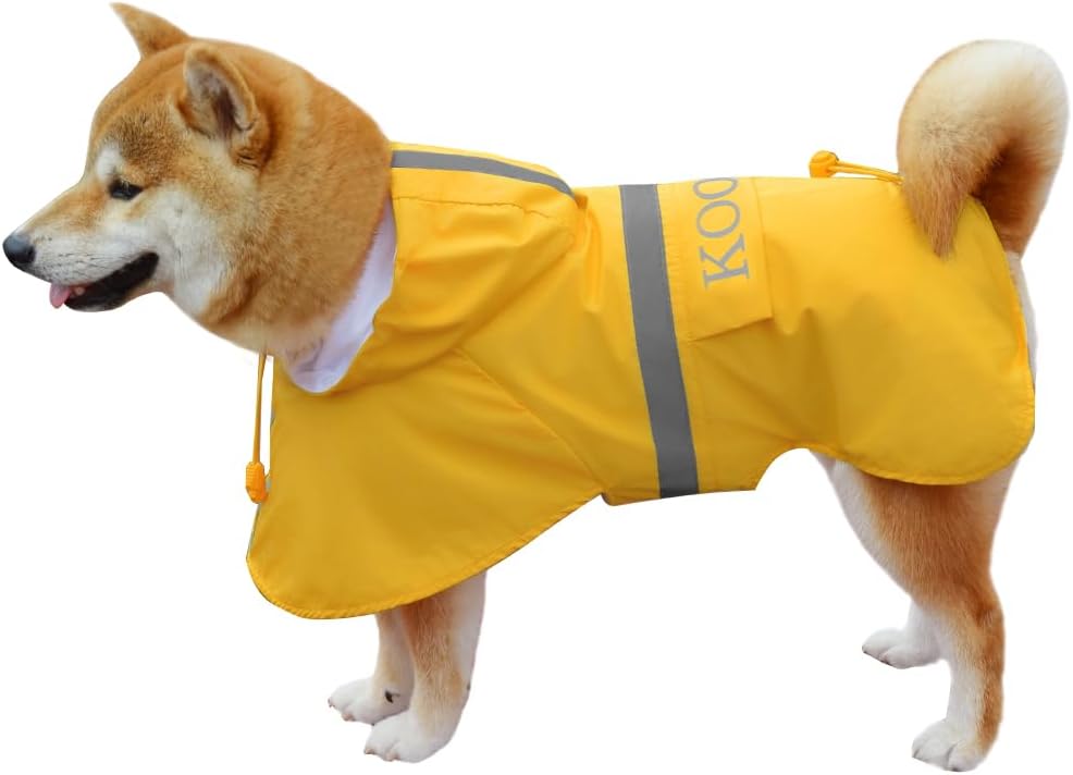 Hooded Rain Coat for Dogs Waterproof Jacket for Small Dogs