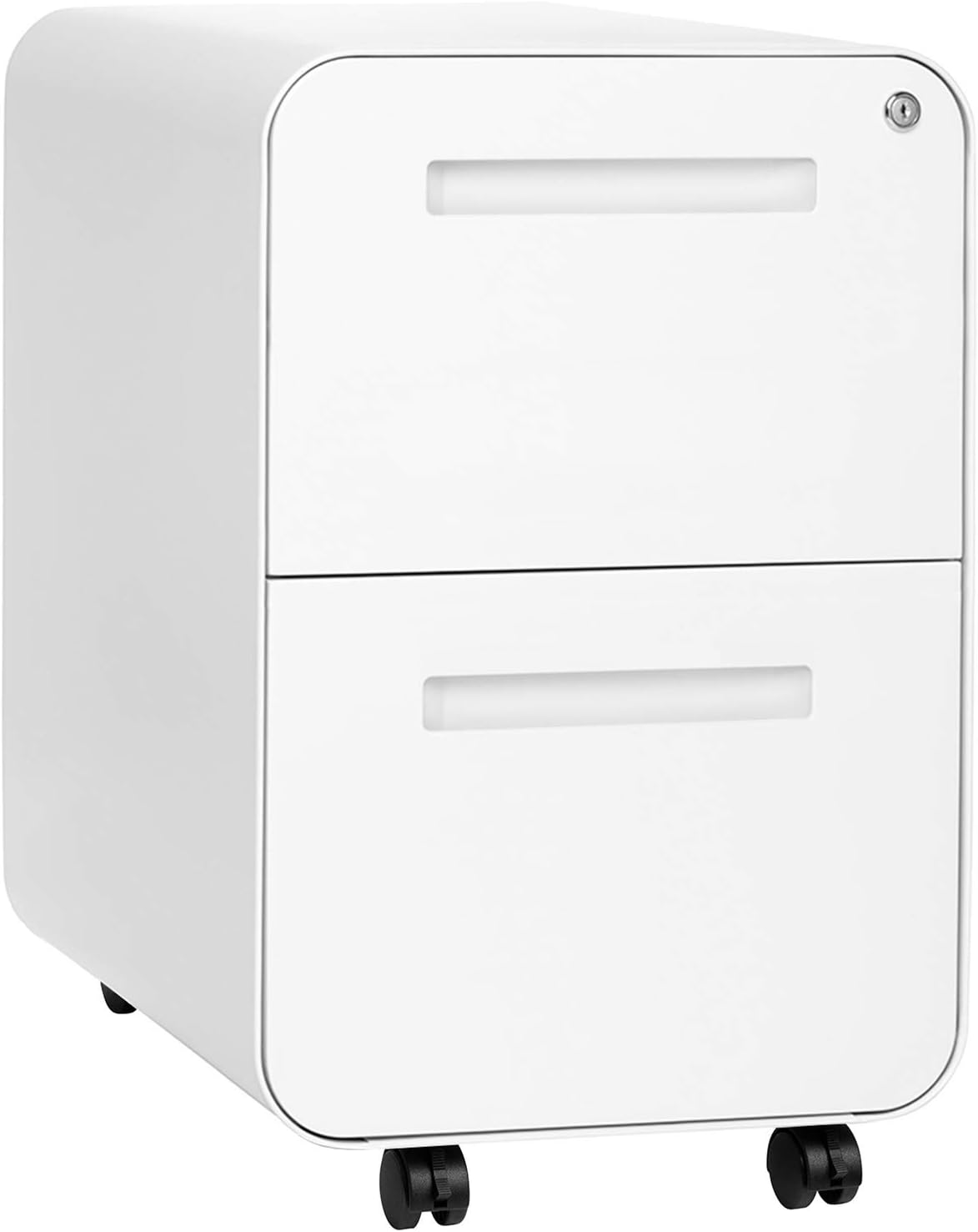 Stockpile 2 Drawer Mobile File Cabinet with Lock for Modern Offices