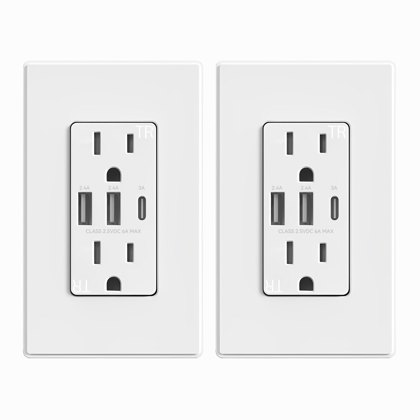 ELEGRP USB Outlets Receptacles with 3 Ports for Efficient Charging
