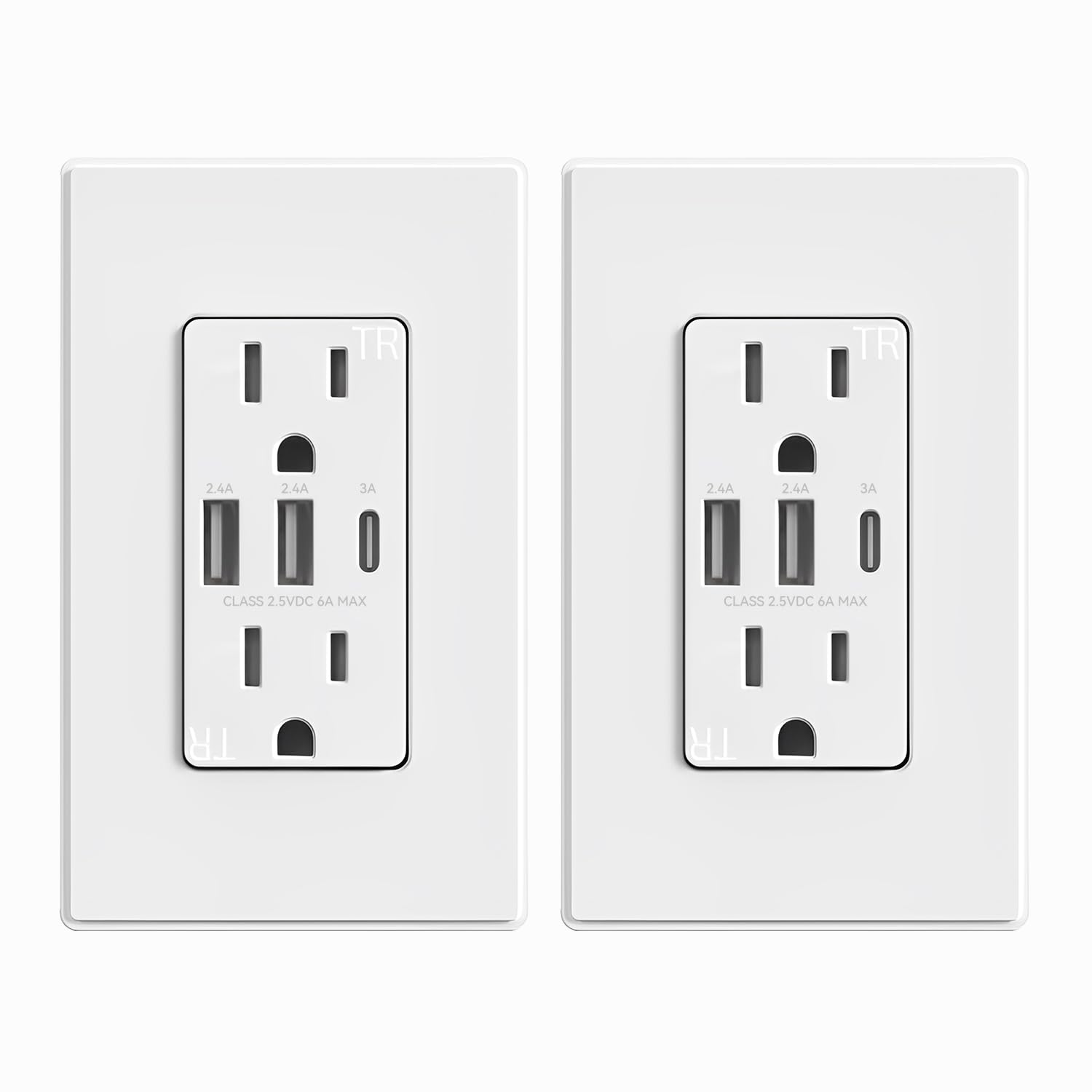 ELEGRP USB Outlets Receptacles with 3 Ports for Efficient Charging